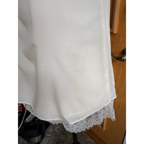 Cami NYC 100% Silk Lace Trim Cowl Neck Camisole Tank Top Ivory Size M - Picture 3 of 10